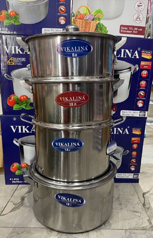 Vikalina bug'latkichli qozonlar to'plami